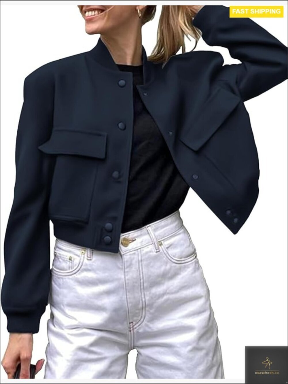 Oversized Bomber Jacket Vintage Button Down Aviator Style Loose Fit Polyester